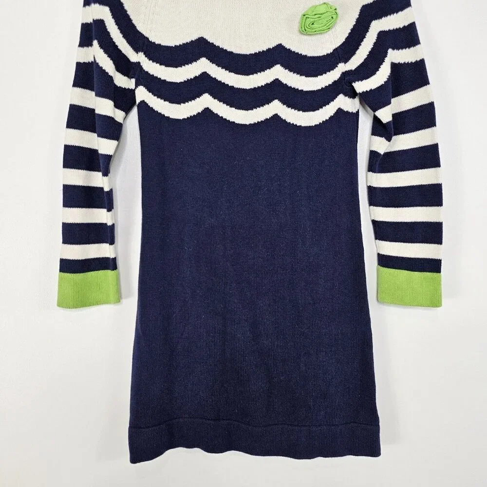 Lilly Pulitzer Girls Sweater Dress Youth 10 Navy Ivory Green Wedding Guest Party - Picture 9 of 9